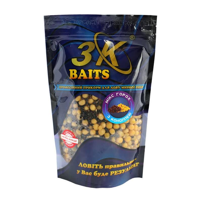 Прикорм 3KBaits Зерновий мікс 400 г Горох/Конопля (3KB1041)