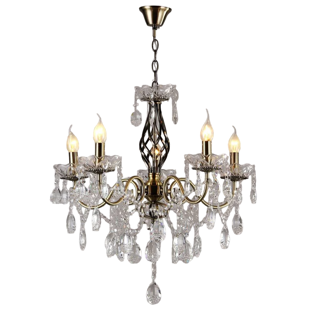 Люстра подвесная Lighthouse SRS-19084/5 AB классическая свечи Бронза (88352)