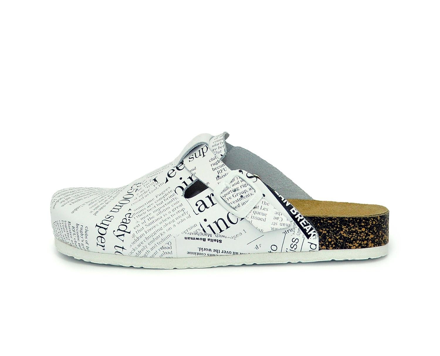 Женские сабо кожаные Leon 1250 р. 40 Бело-черный