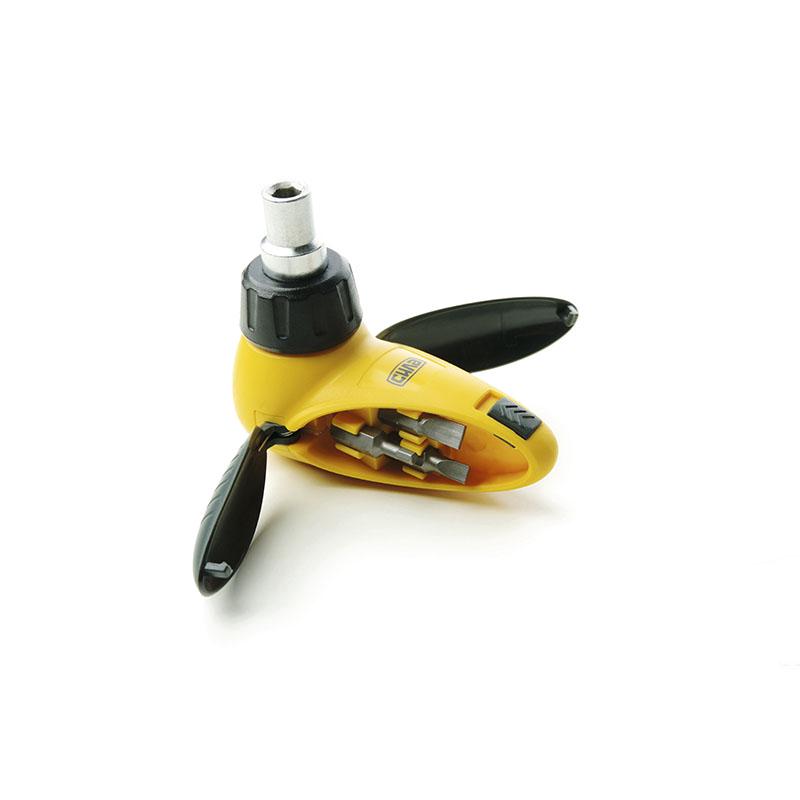 Отвертка Сила реверсивная CrV с комплектом насадок пингвин 6 бит (302010)