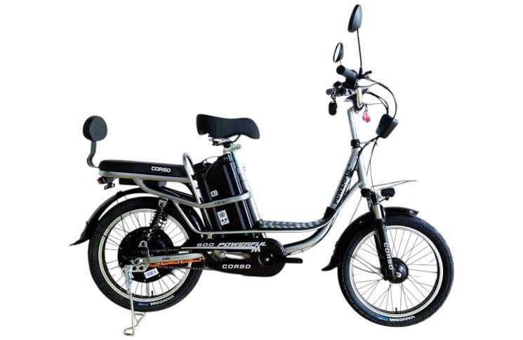 Электровелосипед двухместный Corso Powerfull 20 1000W 60V 28Ah и корзина Серый металлик