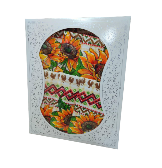 Скатерть льняная в украинском стиле 110x150/35х70 см 4 шт.(П4К-Al-nabir-lyon-006)