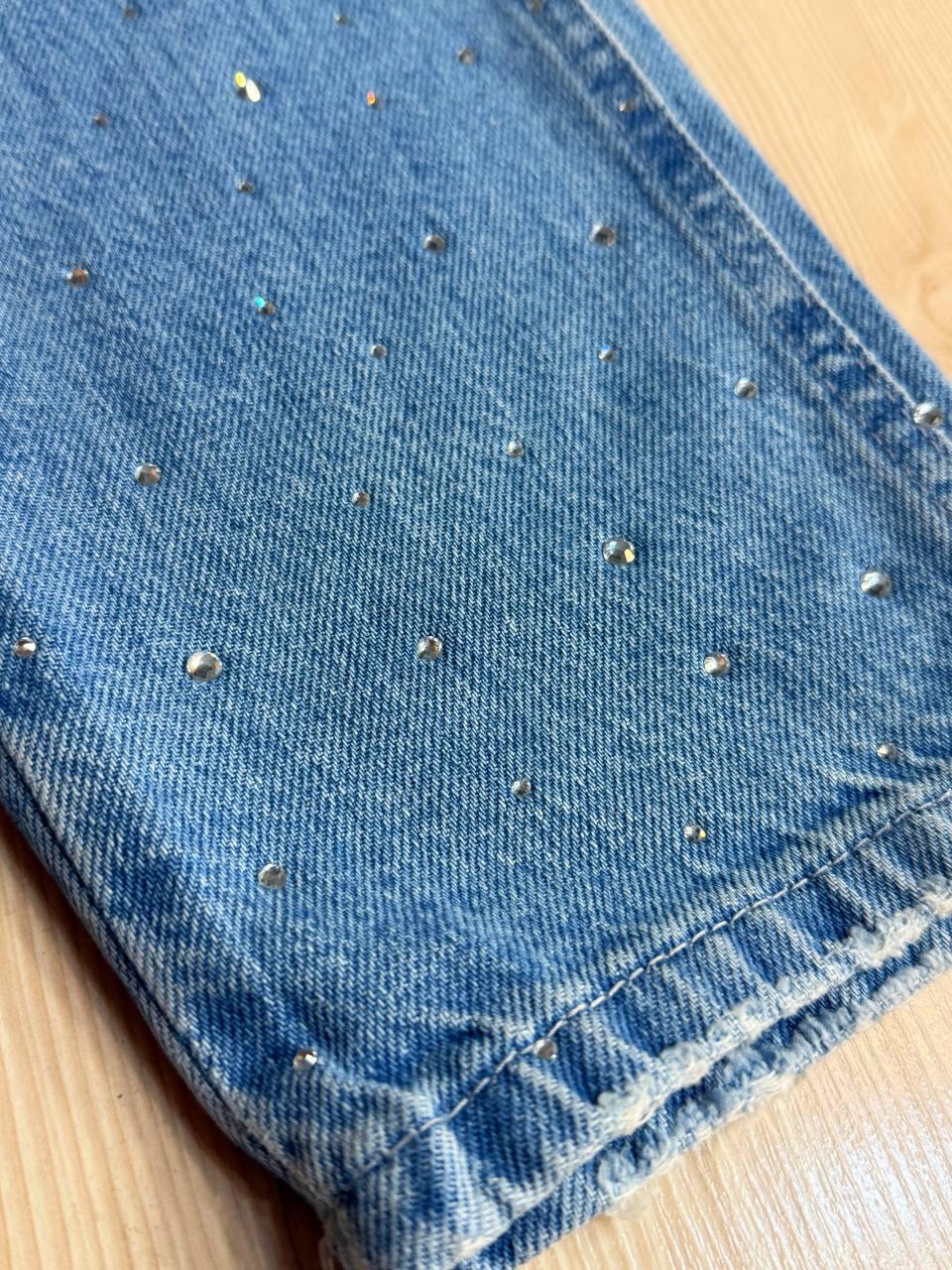 Джинси жіночі ITS Basic 3077 MOM з россипом камінців р. 42 Блакитний (1936) - фото 7
