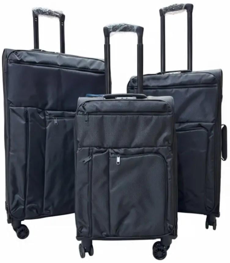 Комплект чемоданов на тканевых колесах Light Cloud 2 Edition 3 шт. Черный (2104619193)