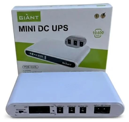 Источник бесперебойного питания Giant Mini DC UPS POE-532E для роутера 10400 мАч (2104619295)