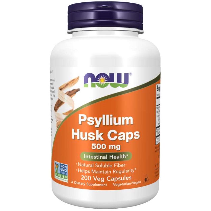 Натуральна добавка NOW Psyllium Husk 500 мг 200 вегакапс. (3633)