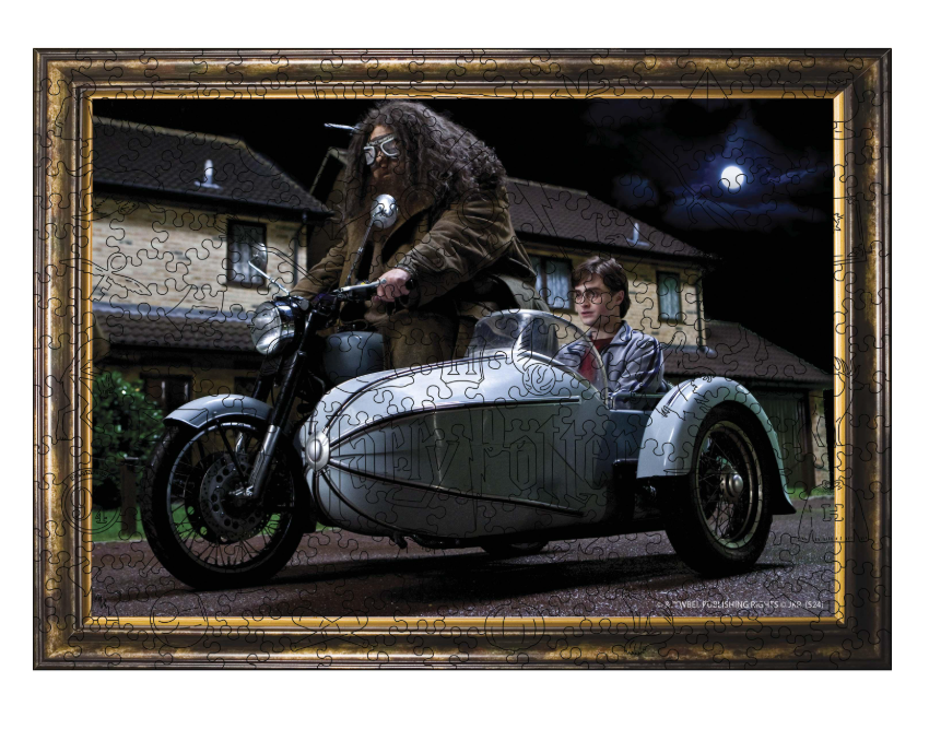 Пазл деревянный фигурный Woods Story Гарри Поттер Летающий Мотоцикл XL (wsph007-XL)