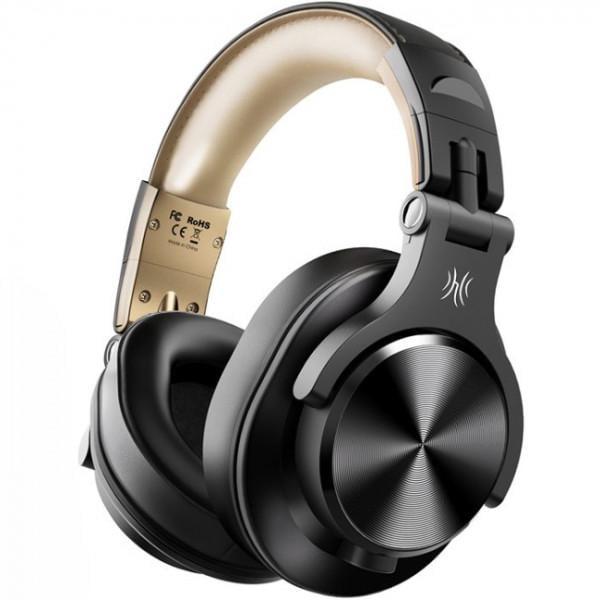 Наушники Oneodio Fusion A70 Bluetooth комбинированное подключение 3,5/6,35 мм Black Gold (36293431)
