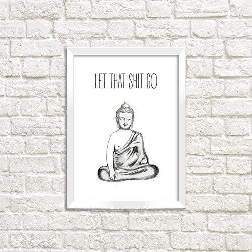 Постер в рамці Let that shit go 21х30 см A4 (WMT4_ART057_WH)