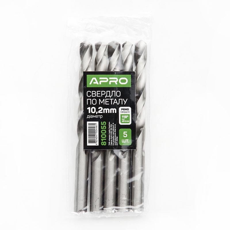 Свердло по металу Apro Р6М5 10,2 мм (810055)