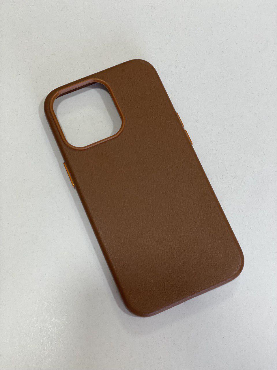 Чохол для iPhone 13 pro / Case with MagSave / Eco leather / коричневий