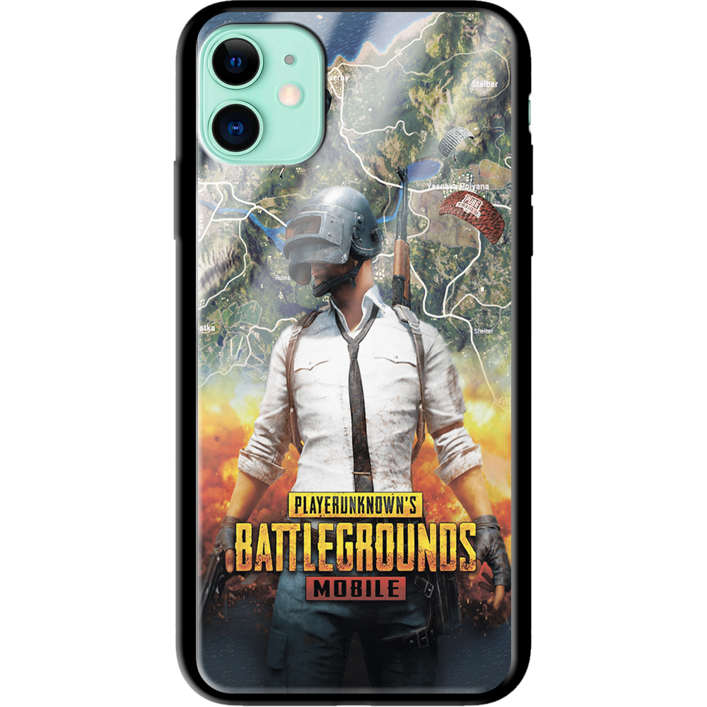 Чехол Boxface iPhone 12 mini PUBG Mobile Черный силикон со стеклом (41084-up2309-41165)