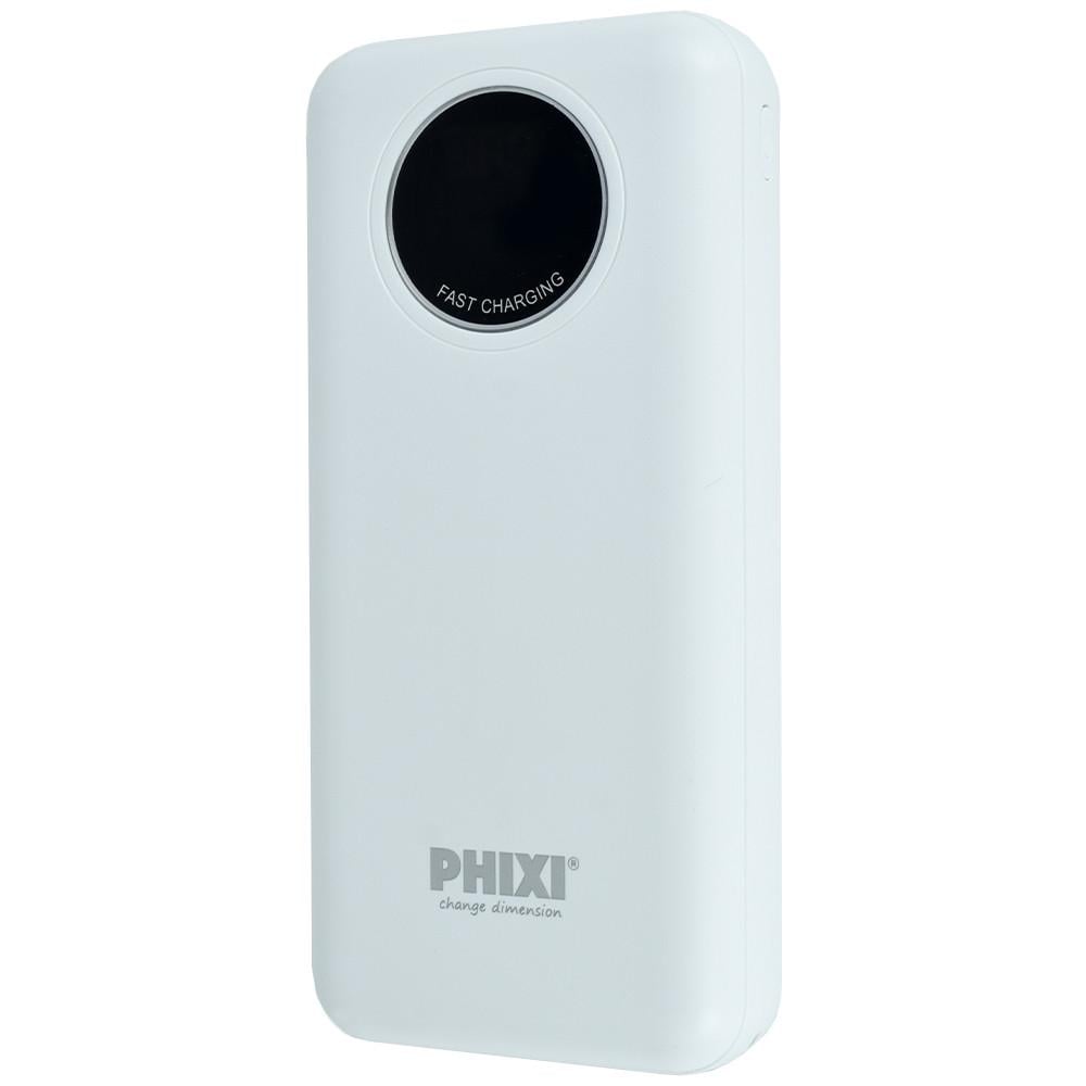 Повербанк PHIXI P21 20000 mAh 5в1 10W 2.1A LED White