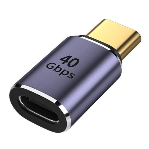 Перехідник-адаптер SUNROZ Metal Style-1 OTG USB Type-C M/F USB 4.0 40Gbps 100W 8K (A48581)