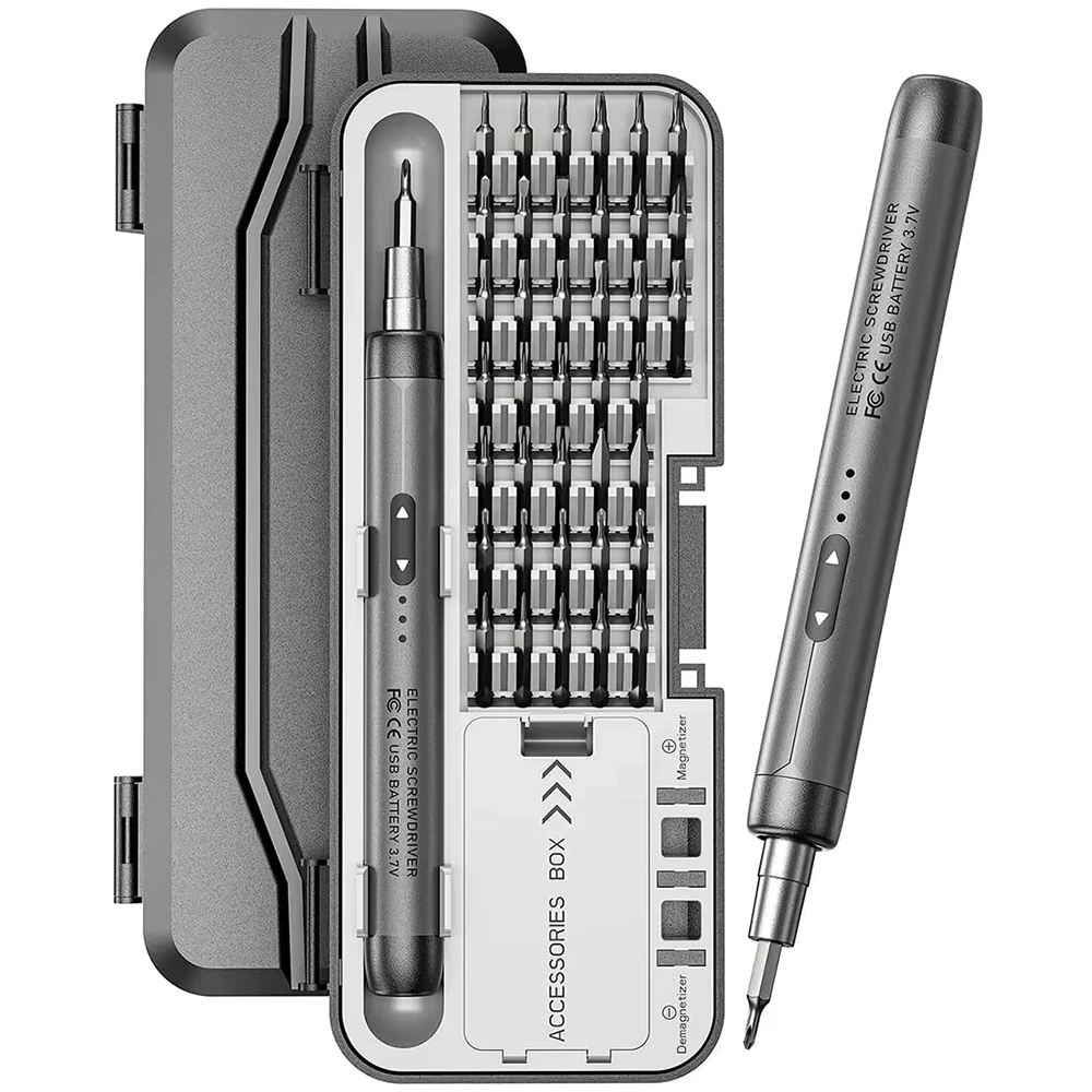 Отвертка аккумуляторная с набором магнитных битов Deyric TK-S001 Type-С 46 шт. 600 mАh Grey (2979774248)