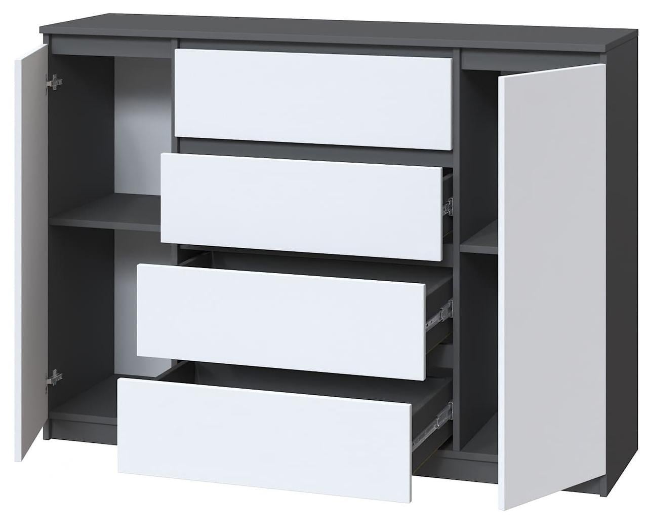 Комод Брайт Мастер Форм 139,2х37,6х95 см Антрацитовый/Белый (22881245) Комод Брайт Мастер Форм 139,2х37,6х95 см Антрацитовый/Белый (22881245)