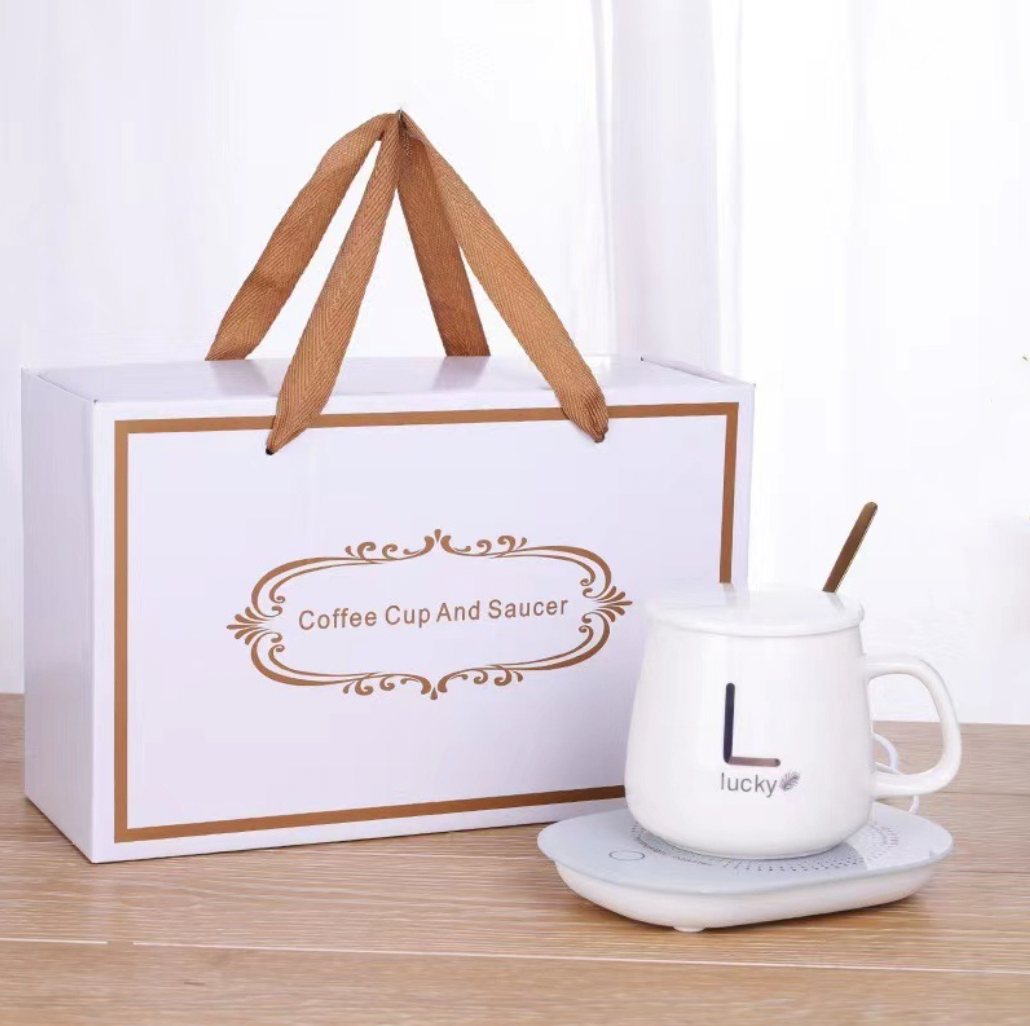 Подарочный набор керамическая чашка 380 мл с подогревом от сети/крышка/подставка и ложка Белый (Е500284) - фото 1 Подарочный набор керамическая чашка 380 мл с подогревом от сети/крышка/подставка и ложка Белый (Е500284) - фото 1