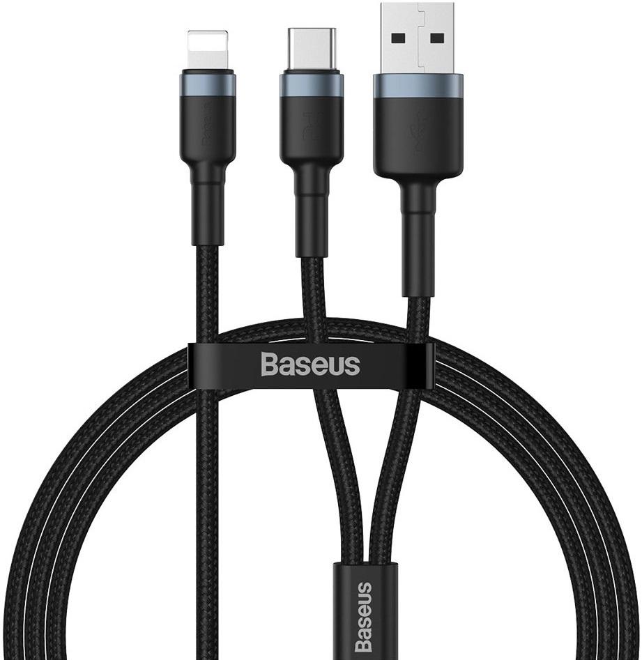 Кабель Baseus cafule USB+Type-C 2-in-1 PD Cable 1,2 м Gray/Black