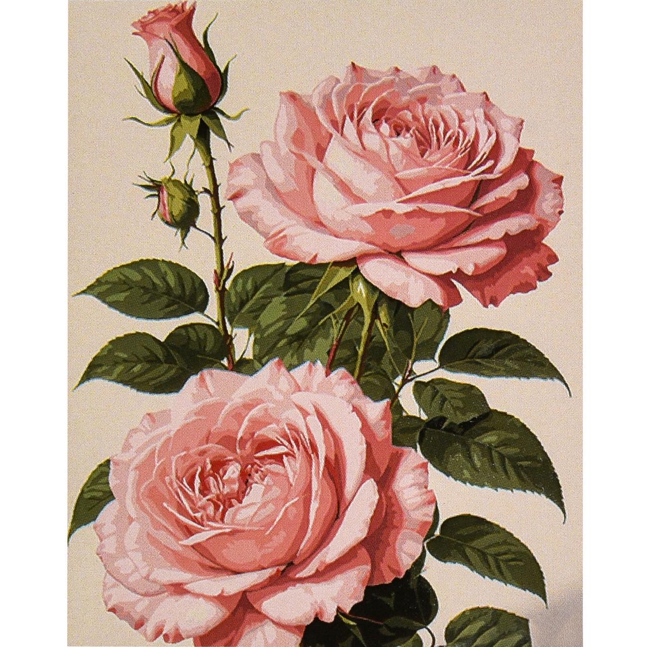 Картина по номерам Strateg Премиум Розовая роза 30х40 см (SS1220)