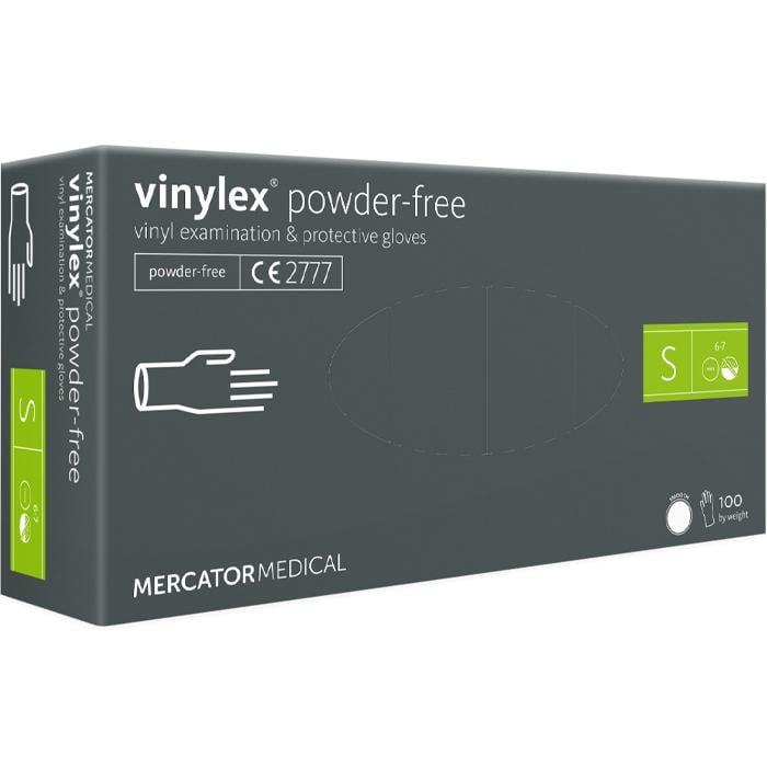 Перчатки виниловые Mercator Vinylex Powder-Free неопудренные S 100 шт.