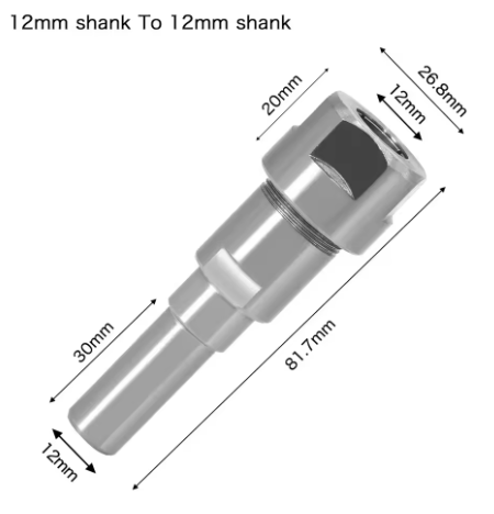 Перехідник-подовжувач JGZUI для фрези по дереву хвостовик 12 мм-12 мм (F515-14) - фото 2 Перехідник-подовжувач JGZUI для фрези по дереву хвостовик 12 мм-12 мм (F515-14) - фото 2