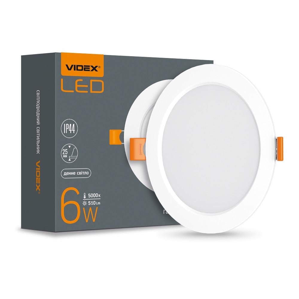 Светильник встроенный LED Videx Back круглый 5000K 6W Белый (VL-DLBR-065)