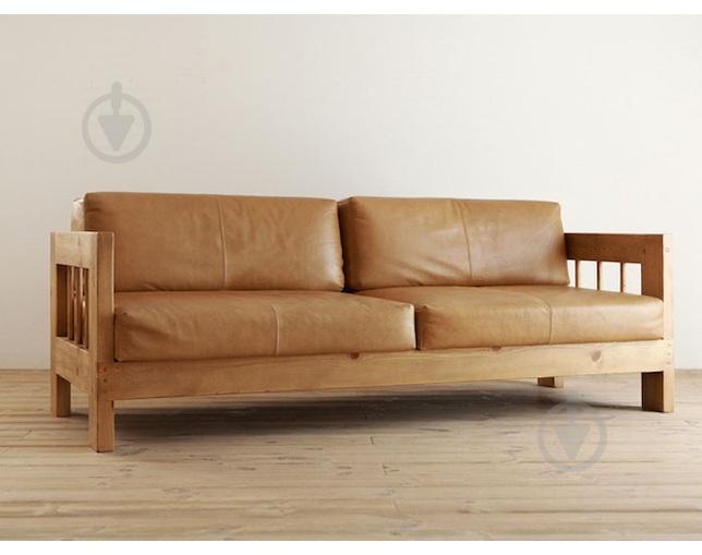 Диван мягкий деревянный JecksonLoft Земас Светло-коричневый 220 см 0211