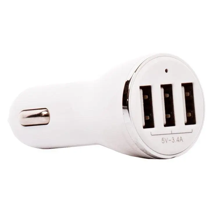 Зарядний пристрій автомобільний Proda PD-C02 Yuss 3,1 A 3USB Білий (6971278723127) Зарядний пристрій автомобільний Proda PD-C02 Yuss 3,1 A 3USB Білий (6971278723127)