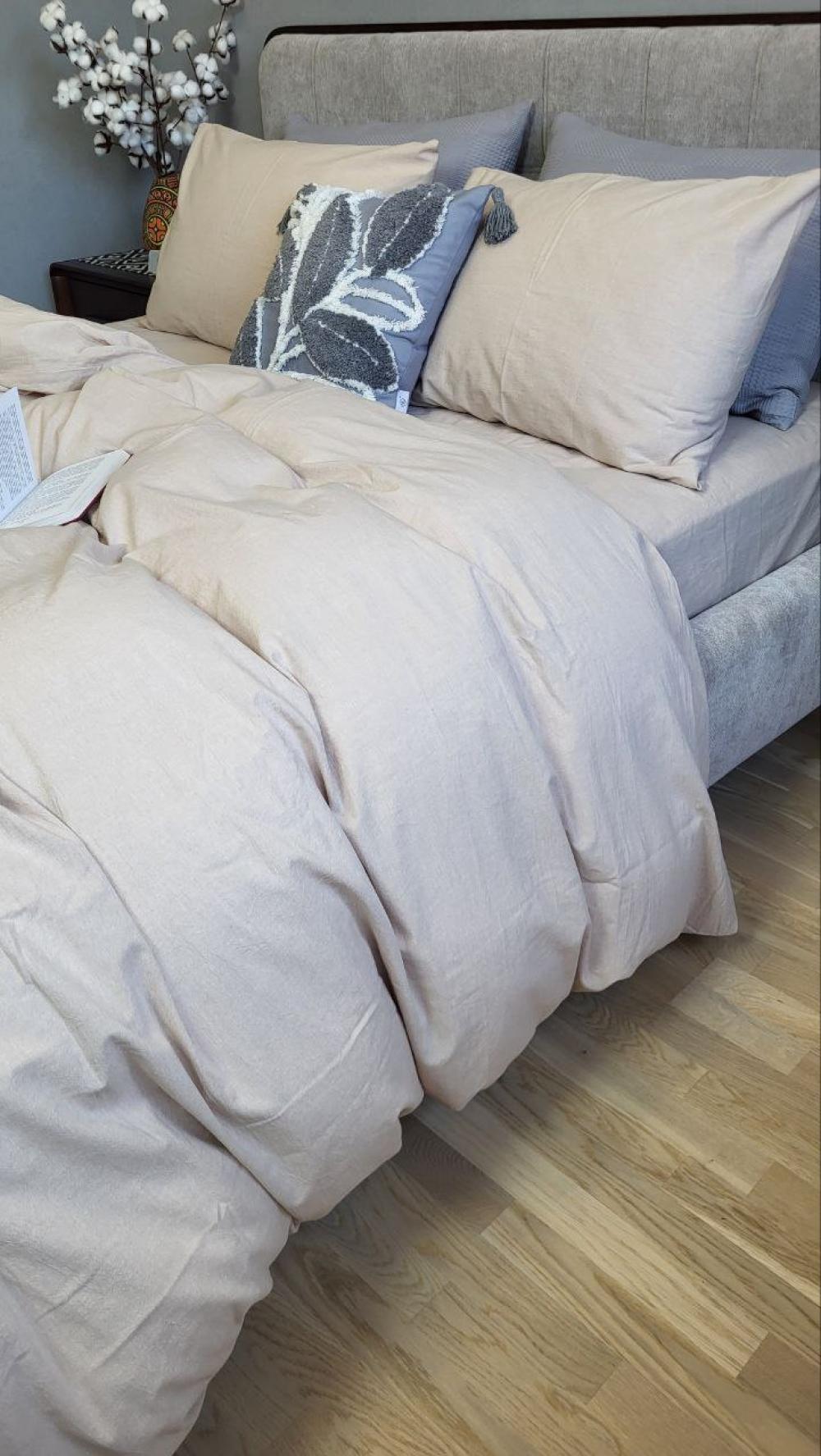 Комплект постельного белья с резинкой База хлопок двуспальный/наволочки 50х70 см Latte (W1121) - фото 5 Комплект постельного белья с резинкой База хлопок двуспальный/наволочки 50х70 см Latte (W1121) - фото 5