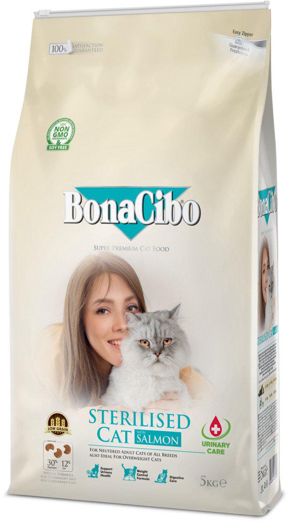 Корм сухий BonaCibo Cat Sterilised Salmon 5 кг (8694686407028)