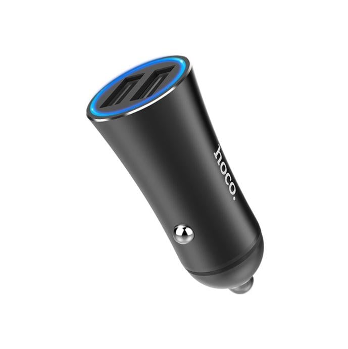 Зарядний пристрій автомобільний Hoco Z30A Easy route dual port 2xUSB 3.1A Black (6931474700056)