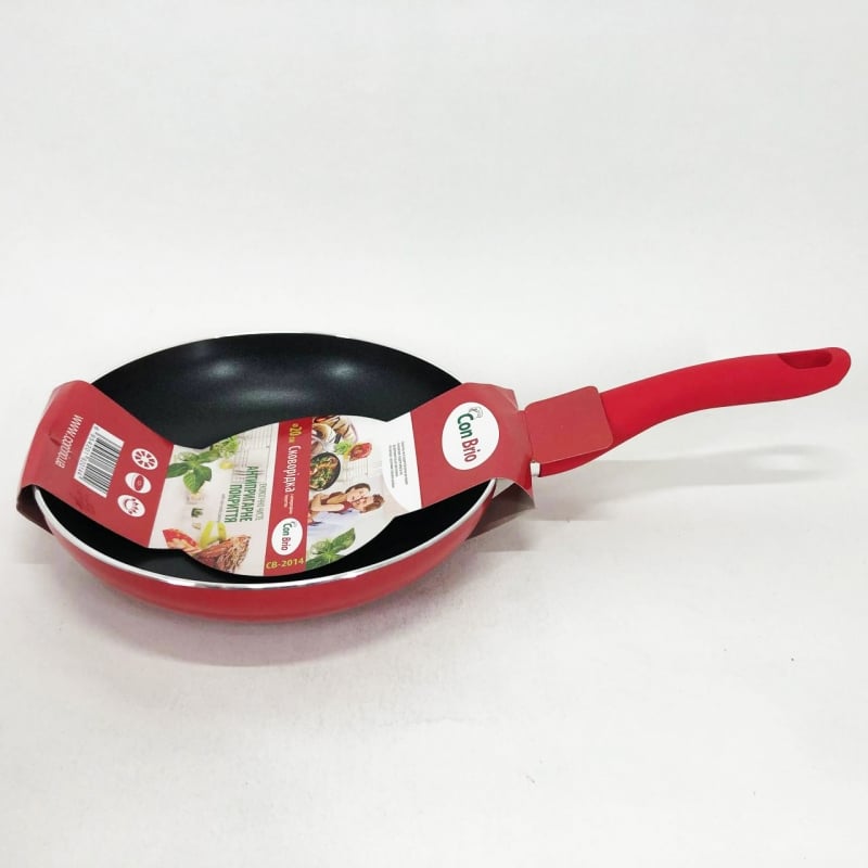 Сковорода Con Brio CB-2014 із антипригарним покриттям Pfluon 20 см Red (tf5171) - фото 8 Сковорода Con Brio CB-2014 із антипригарним покриттям Pfluon 20 см Red (tf5171) - фото 8