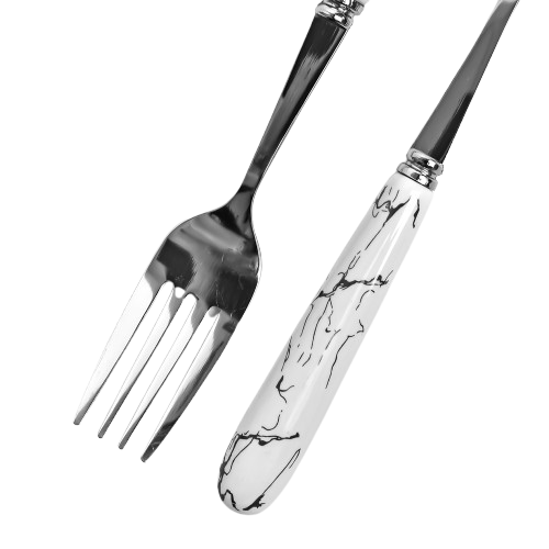Набір столових виделок Stenson з нержавіючої сталі 6 шт. Marble (30492) - фото 3 Набір столових виделок Stenson з нержавіючої сталі 6 шт. Marble (30492) - фото 3