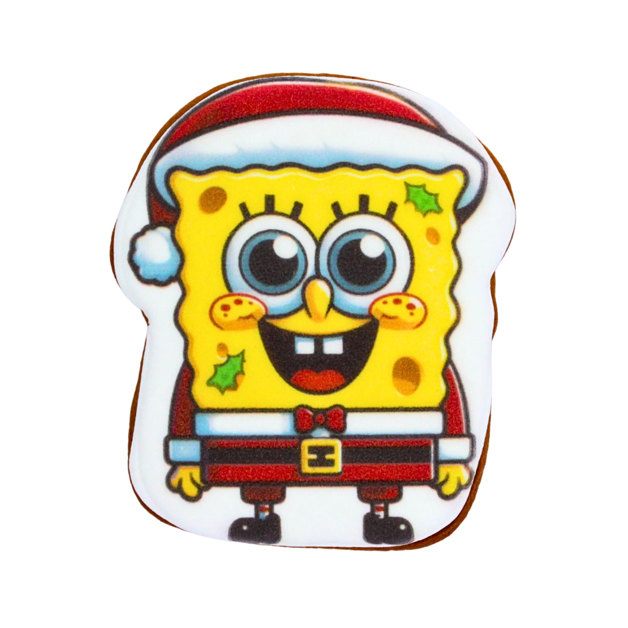 Пряник с принтом Крафт Печенье Новый год Губка Боб новогодний 45 г (nw045111)