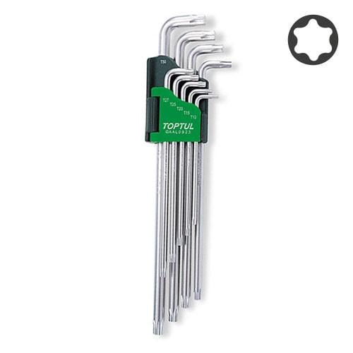 Набор Г-образных ключей Toptul GAAL092З TORX T10-T50 супердлинные 9 шт. (106-112-GAAL092З)