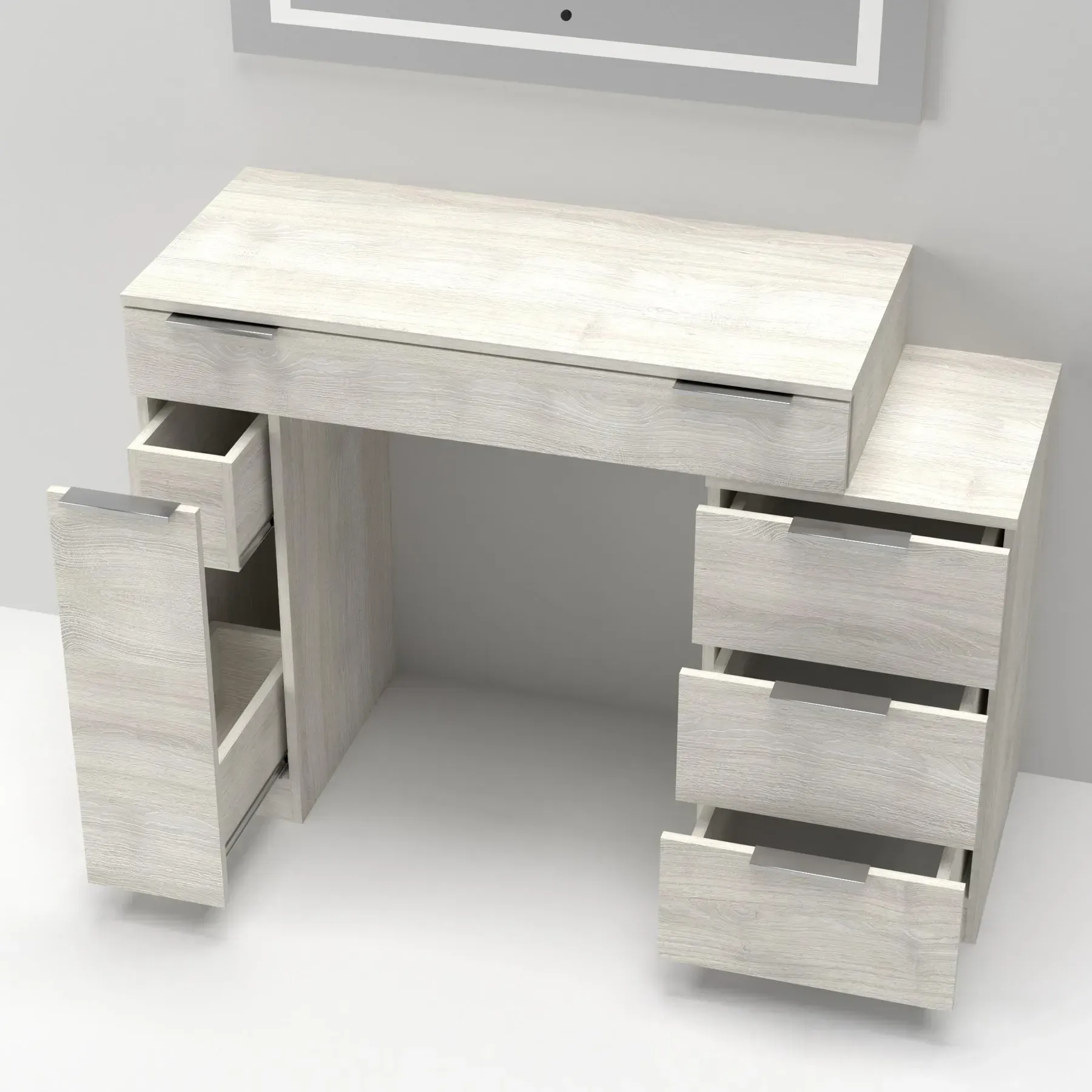 Стол-трюмо туалетный Kontinent Krystal 1200х452х847 мм Дуб Шамони Светлый (59321214) - фото 2