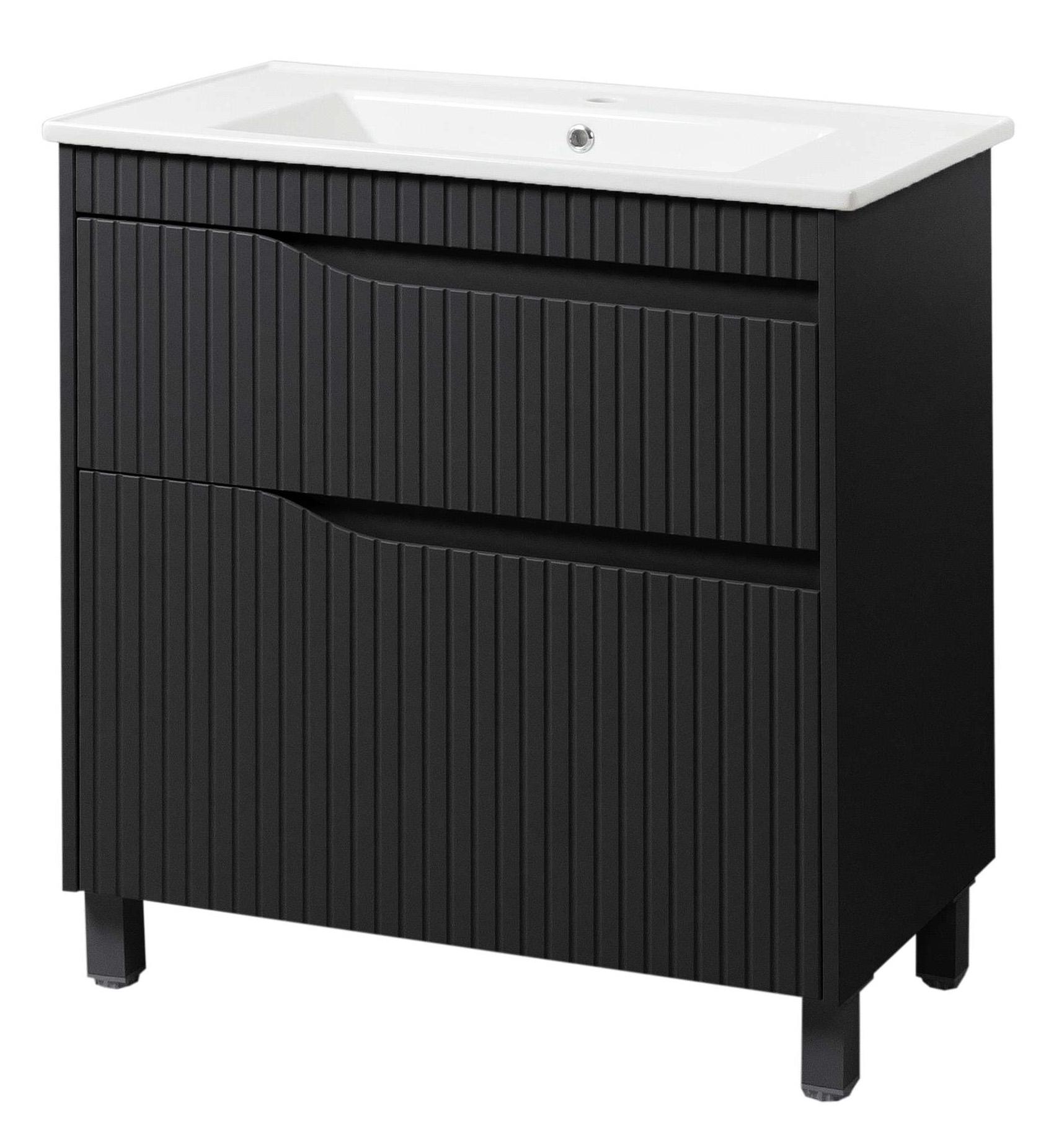 Тумба ЮВВІС Florence ТНБ-2 Д з умивальником Vesta 60 см Антрацит матовий (UVV124)