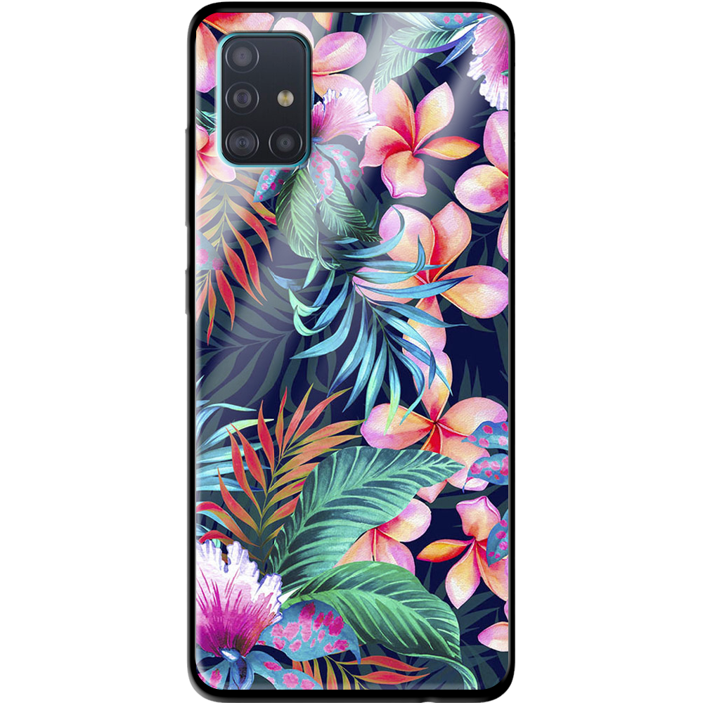 Чохол Boxface Samsung A515 Galaxy A51 flowers in the tropics Чорний силікон зі склом (38808-up1971-39407)