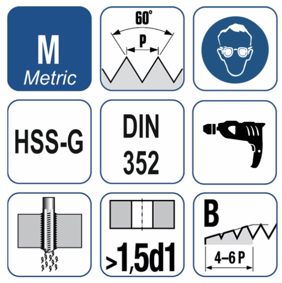 Набір мітчиків та свердел TAP&DRILL HSS-G SYSTEM - фото 3