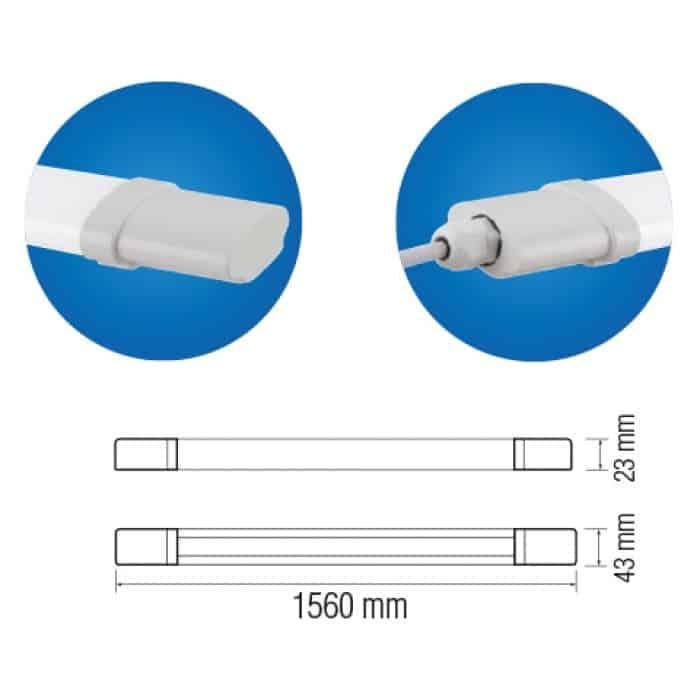 Світлодіодний світильник HOROZ ELECTRIC IRMAK-45 45W 6400K вологозахищений (059-004-0045) - фото 3