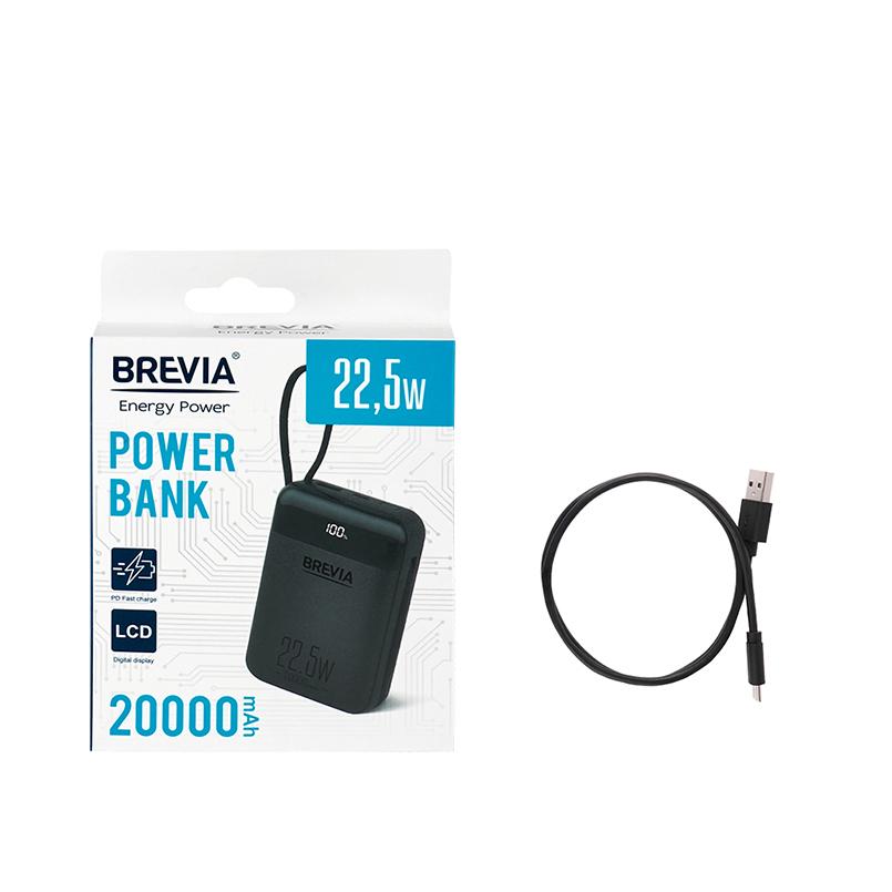 Повербанк Brevia 20000 mAh 22,5W Type-C/Lightning Cable Li-Pol LCD (45222) - фото 9