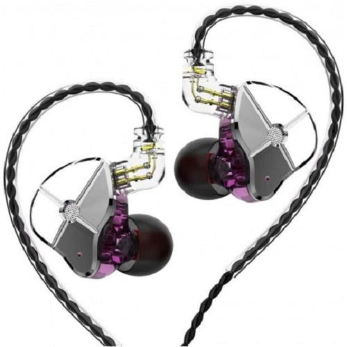 Навушники дротові TRN ST1 No Mic двудрайверні гібридні Фіолетовий (18141559)