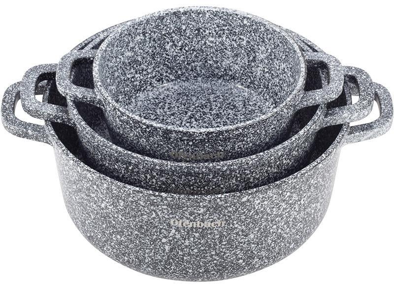 Набор кухонной посуды Ofenbach Snow Marble 8 с двумя прихватками - фото 4