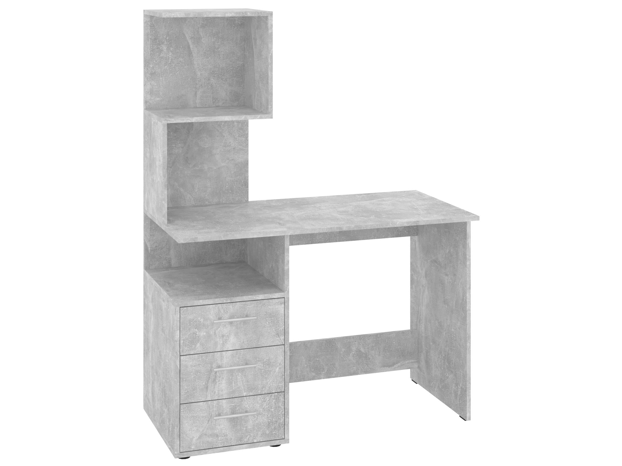 Письменный стол PEHOTIN Вираж 110х55х75/148,5 см Бетон (PN-101303)