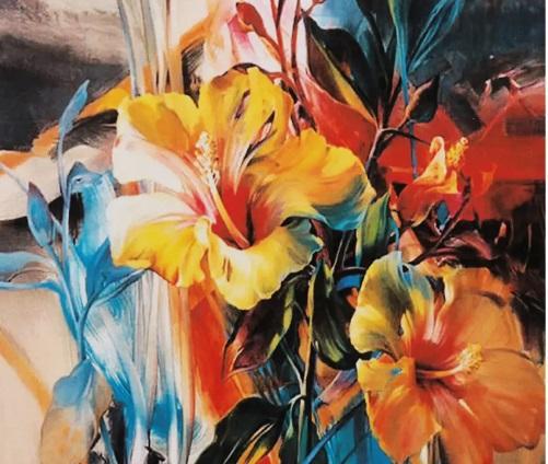 Алмазная мозаика TK Group Цветы 40х30 см с рамкой в коробке (GB73764-mt)