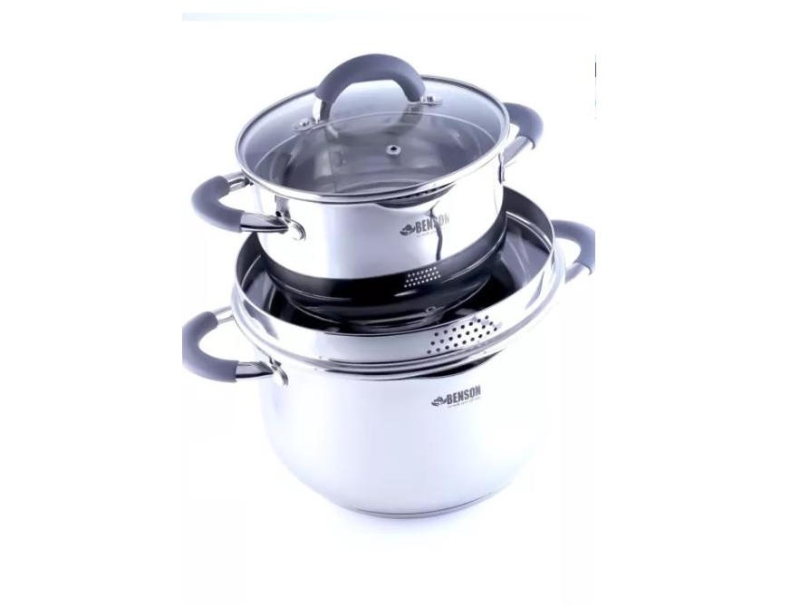 Набор кастрюль из нержавеющей стали Benson BN-237 5 пр.