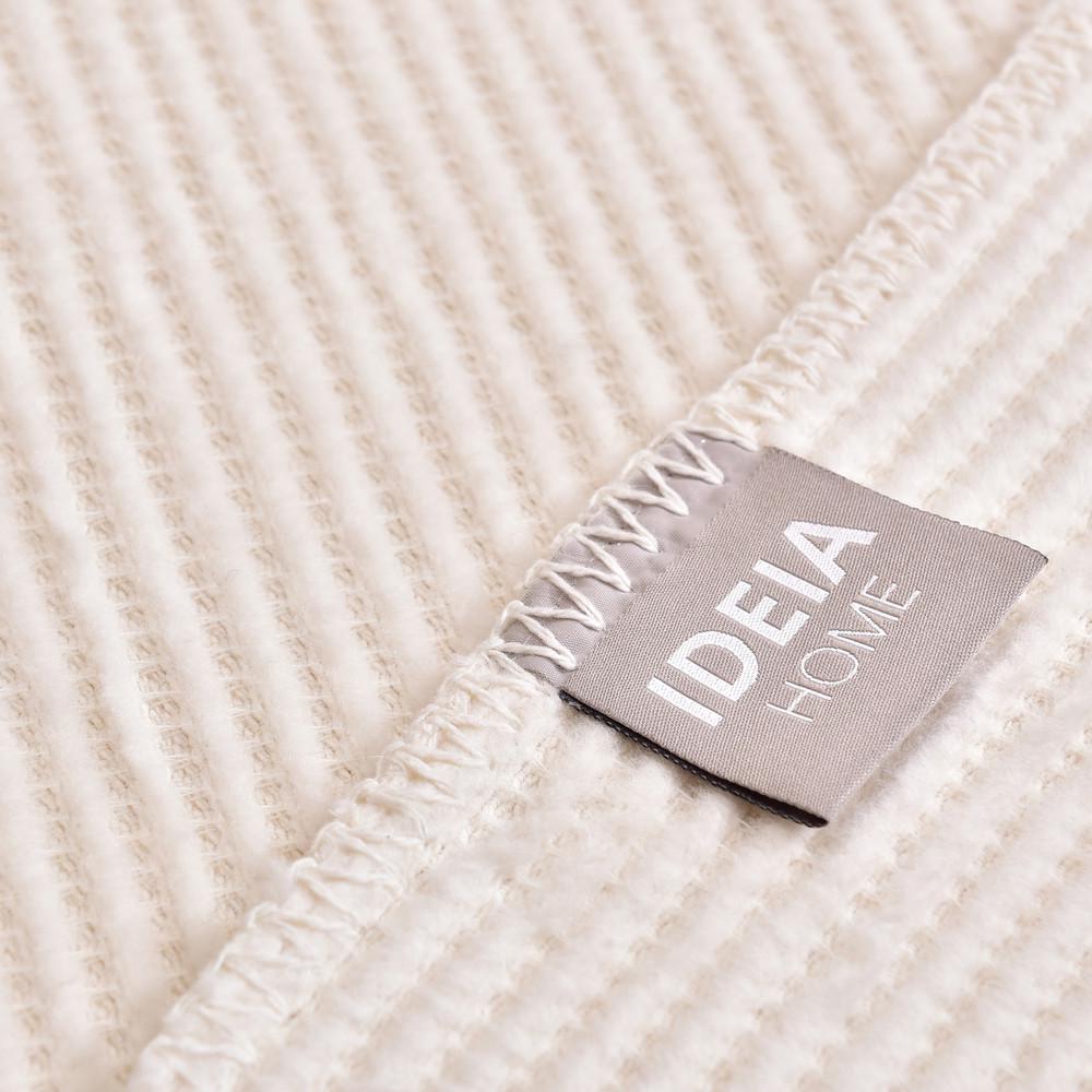 Плед покрывало IDEIA Adina хлопок 200x220 см 400 гр/м2 Молочный (23390) - фото 3