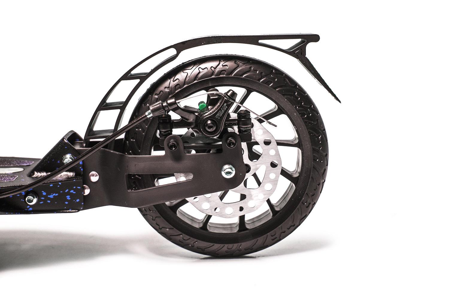 Самокат двухколесный Scale Sports колеса PU 200 мм 2 амортизатора/алюминиевая рама/дисковый тормоз Black (1192181876) - фото 3 Самокат двухколесный Scale Sports колеса PU 200 мм 2 амортизатора/алюминиевая рама/дисковый тормоз Black (1192181876) - фото 3