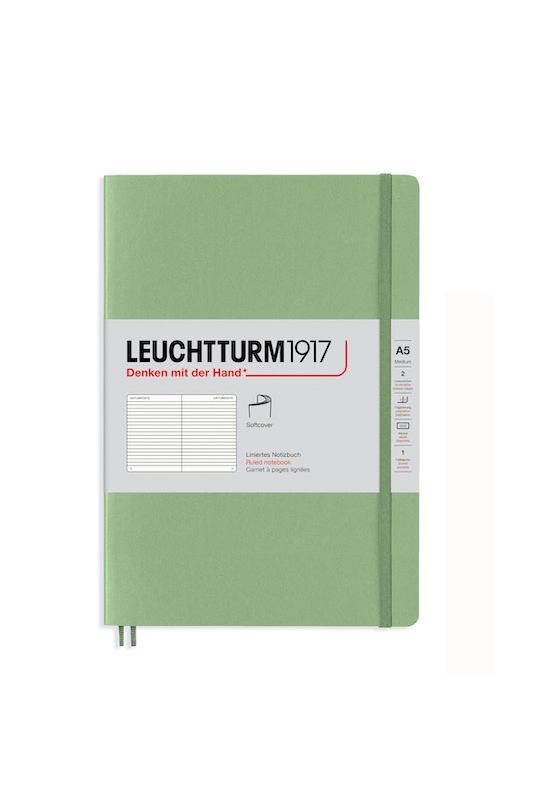 Блокнот Leuchtturm1917 Muted Colours Sage средний мягкая обложка линия (361590)