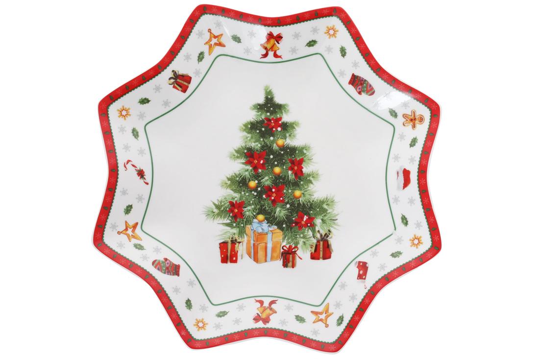 Блюдо фарфоровое BonaDi Праздничный флер фигурное 30 см (498-272)